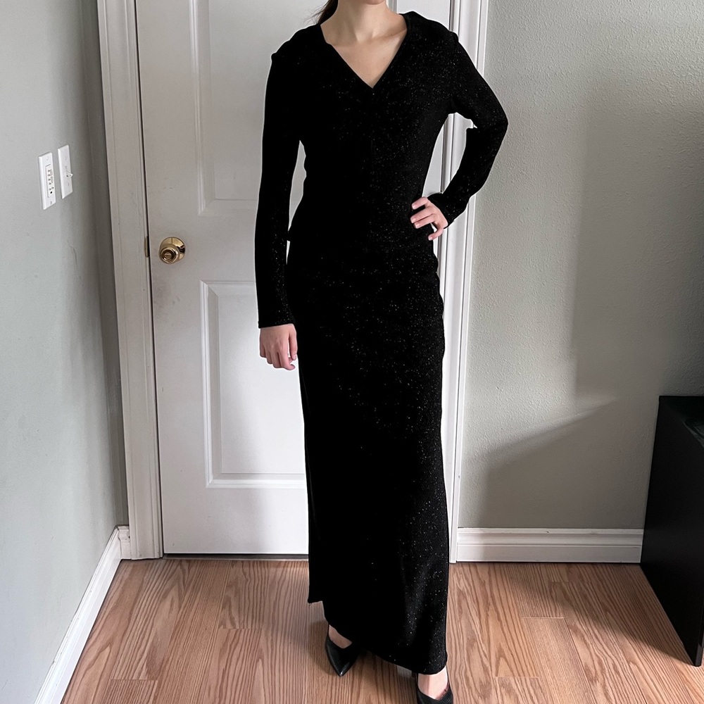 Scott McClintock black sparkly maxi gown. Top size 8 skirt size 6. Like a dress